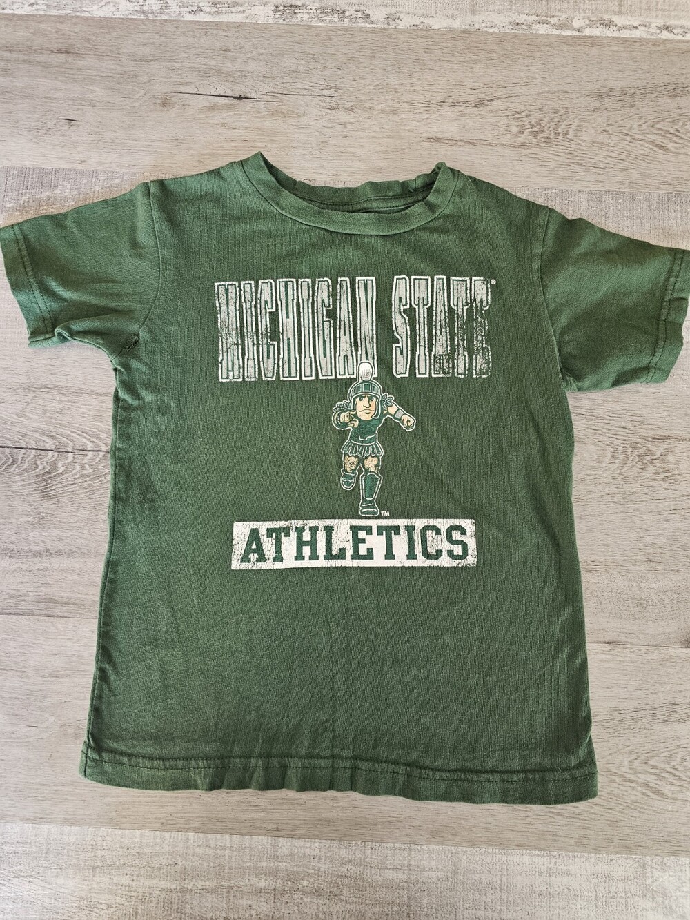 Michigan State T-Shirt Kids Girls Spartans MSU Green SZ 4-5 Team Athletics